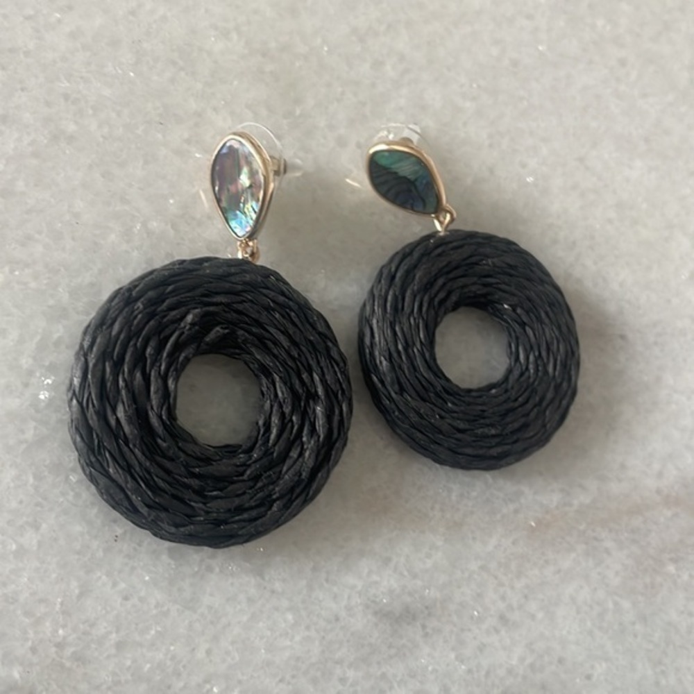A New Day Ratton Earrings black circle fashion jewelry New